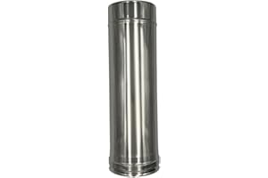 EINSIDE Tubo doppia parete in acciaio inox AISI 316 lunghezza 500 mm, Canna fumaria con isolamento in lana di roccia, ø 200-250 mm
