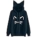 Produktbild ABsoar Sweatshirt Frauen Kapuzenpullover Katzenohr Pullover Langarm Hoodie Sweatshirt mit Kapuze Pullover Tops Bluse