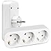 Produktbild 3-fach Steckdosenadapter,3 Steckdose Schutzkontakt Dreifachsteckdose 3 Schukostecker stecker Mehrfachsteckdose 3-fach Steckdose Sicherheit geprüft Adapterstecker, Multistecker, weiß