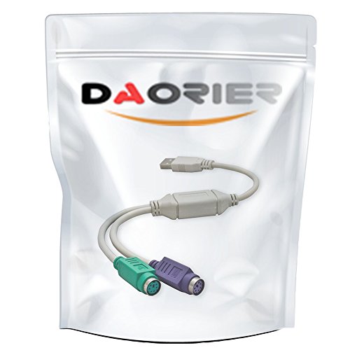 DaoRier USB zu PS/2 PS2 Adapter 2 X Mini-Din 6 Buchse USB A Stecker 2x Maus Tastatur an USB, 3 Stück - 8