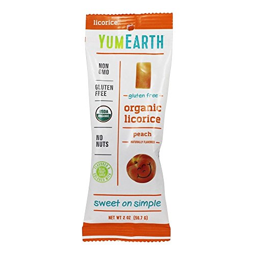 YumEarth - Melocotón orgánico sin regaliz - 2 oz.