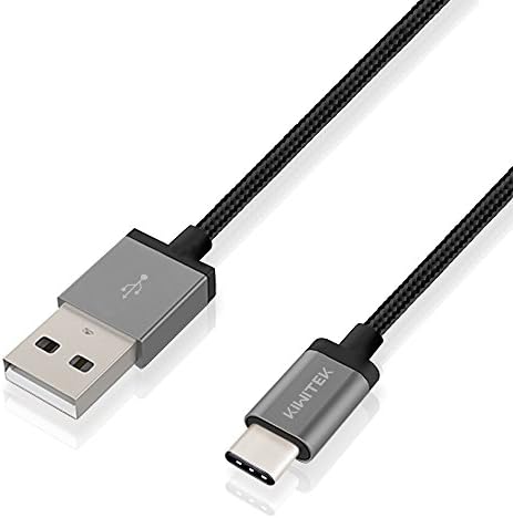 USB Type C 3.1 (Specification Version 1.1) to USB 3.0 Cable, KiWiTEK® 6.5ft(2M) Heavy Duty Aluminum Casing USB-A to USB-C Nylon Braided Sync &amp; Charging Cable for Apple MacBook 12'', Google ChromeBook Pixel 2nd, Nexus 5X/6P, Pixel C, LG G5, HTC 10, Huawei P9, Microsoft Lumia 950/950 XL, One Plus 2/3, ZUK Z1 and more Devices with USB Type-C Port - BLACK/SPACE GREY