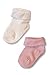 Twin Pack White & Pink Baby Girls Sock - Newborn Baby Socks 2 Pack - UK Size 0-2