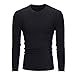 Produktbild Männer Shirts VENMO Herbst Neue Herren T-Shirt Shaped Long Tee mit Rundhals Männer Hemd Fashion Solid Color Tops Männliches beiläufiges langes Hülsen-Hemd blouse (XXXL, Black)