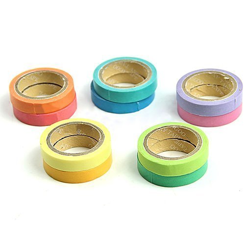 Pasey 10x Dekorative Regenbogen Klebeband Papier Washi Masking Tape Klebeband DIY - 2