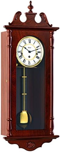 Hermle Wanstead Mechanical Regulator Wall Clock - Walnut - 1/2 Hour Strike