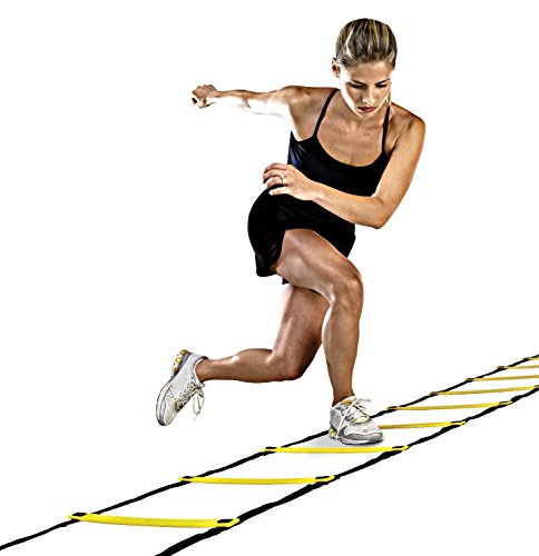 6M 12 Sprossen Sport Trainingsleiter Dauerhafte Fußball Koordinationsleiter mit Tasche - 7
