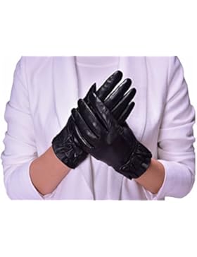 Alami Frauen Nappa Leder Handschuhe, reines Cashmere, warmes italienisches Lammfell, Touchoption für Chatten &...