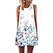Produktbild verfügbaren Angebote,kleider Ronamick Vintage Boho Frauen Sommer Sleeveless Strand Printed Short Mini Dress rockabilly kleid bunt cocktailkleider schulterfrei (weiß 6, L)