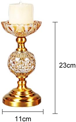 Table candlestick european ornaments glass candle stand living room decorations-A