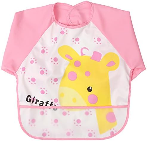 babylaza Washable Waterproof Long Sleeved Bib (1-3 Years) (Deep pink)