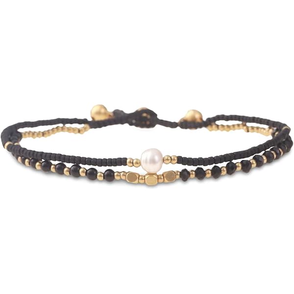 Made by Nami Surfer Fußband 2-er Set Damen & Herren - Dünnes Boho Hippie Fußkettchen geflochten- Handmade Strand Festival Accessoires - 100% Wasserfest & Verstellbar (Blau & Gelb