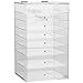 Beautify Extra Large 8 Tier Clear Acrylic Makeup Cosmetic Cube Organiser with 7 Drawers & 2 Removable Dividers