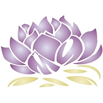 Pochoir De Fleur De Lotus Réutilisable Grande Asie Orientale Fleur De Lotus Murale Pochoir Utilisation Sur Papier Projets Journal De Scrapbooking