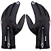 Produktbild Sasairy Touchscreen Wasserdicht Leder Sporthandschuhe, verschleißfest Warm Winterhandschuhe mit futter Unisex Winddicht rutschfest Snowboard Handschuhe für Camping Radfahren-Schwarz/S