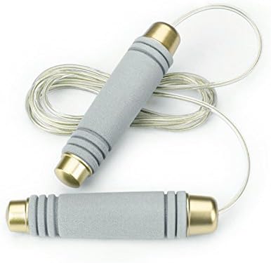 Jump Rope,extra weighted jump rope with Adjustable &amp; Comfortable Handles,jump rope workout, Jumping Exercise for Women,Men&amp;Kids,Crossfit Jump Rope (Light-Grey)