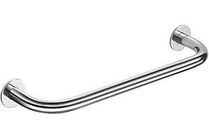 INDA | Portasalviette da Parete (34x8x4cm) | Serie One, in Ottone, Facile da Installare, con Viti e Tasselli, Anticorrosione, Design Elegante - Cromato