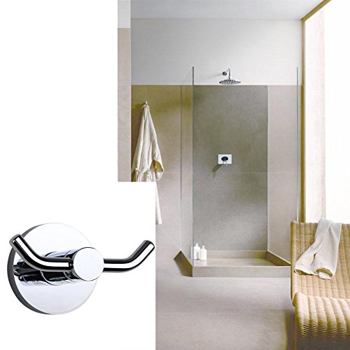 Fuloon Edelstahl Haken Mantel und Hut Haken 9*5.5*6cm Kleine Verchromt Haken Wandmontiert Hanger Hook (1-Stück, Silber) - 7