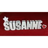 Beton, Steinguss Buchstaben 3 D Deko Schriftzug Namen SUSANNE als Geschenk verpackt! Ein ausgefallenes Geschenk zur Geburt, Taufe, Geburtstag oder auch zu anderen Anlässen.