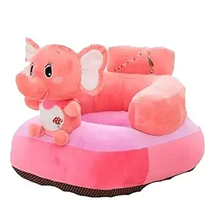 SANA TOYS Elephant Shape Soft Plush Cushion Baby Sofa Seat or Rocking Chair for Kids 0 to 4 Years (Pink)