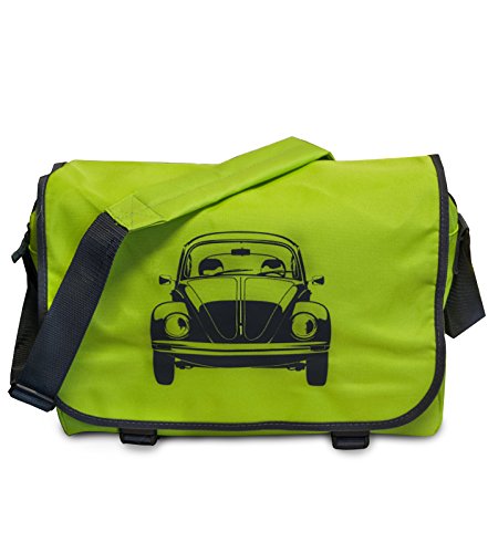 Preisvergleich Produktbild Messenger Bag "Käfer" Retro Tasche Schultertasche in Grün / Grau