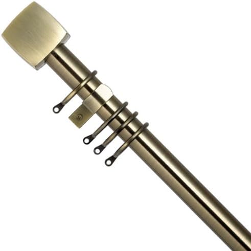 Harrison Drape Kempton 28mm Metal Curtain Pole Set, Antique Brass, 360cm