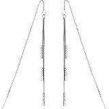 O&YQ S925 Silber Ohr Draht Mode Trend Su Lange Ohr Kette Ohrringe Ohrringe Weiblichen Silber Schmuck, S925 Silberschlangenknochen