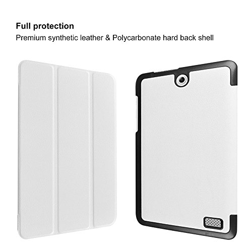 AVIDET Ultra Slim Acer Iconia One 8 B1-850 Hülle Case Superleicht Ständer Smart Shell Cover Schutzhülle Etui Tasche für Acer Iconia One 8 B1-850 Tablet-PC (Weiß) - 2