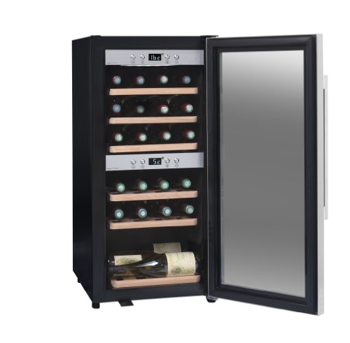 La Sommelière ECS25.2Z Weinkühlschrank / 87,0 cm Höhe / Zweizonen Weintemperierschrank mit Kompressor / Digital-Anzeige der Temperatur / edelstahl und schwarz - 9