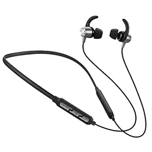 PunnkFunnk BE786 Wireless Neckband Earphones with mic, IPX4 Sweat & Water Proof, up to 12 Hours Playtime, Bass Stereo Sports Bluetooth Headphone with HD Sound(Black Silver)