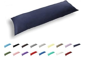Gyulin 100% Cotton 300 Thread Count Envelope Style 5ft King Bed Size Body Pillow Cover Pillowcase Pillow Protector Cushion Cover Non Zippered Only Cover No Insert 20"x60"/51x150cm Navy Blue