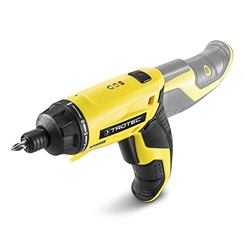 TROTEC Akku-Stabschrauber PSCS 10-3,6V, 3,6 V starker Lithium Ionen Akku, 2 Gang, 4 Nm, 6+1 Drehmomentstufen, 1,5 Ah, LED-Arbeitsleuchte (inkl. 26-teiliges Profi-Bit-Set und Koffer) - 3