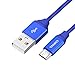 Produktbild Vanko Hochgeschwindigkeit Micro-USB Ladekabel Datenkabel für Android Smartphones, Samsung, Huawei, Xiaomi, LG, HTC, Sony, Kindle, Tablet-PC, Smartwatch, Bluetooth-Lautsprecher, 1.8 Meter, Blau