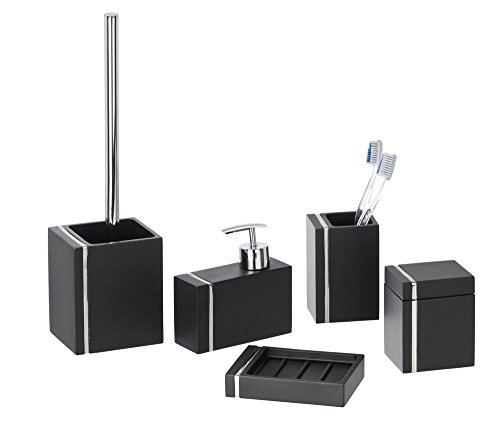 WENKO 20465100 Universaldose Noble Black – Kosmetikdose, Polyresin, 8 x 9.9 x 6.9 cm, Schwarz - 2