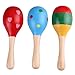 2 Wooden Wood Maraca Rattles Shaker Percussion kid Baby Musical Toy Favor