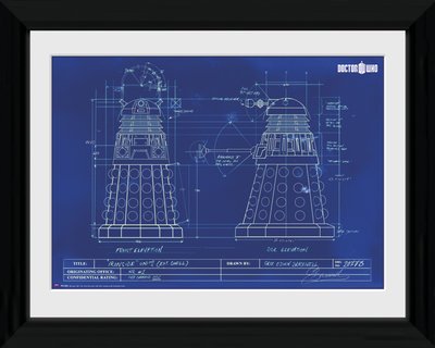 GB eye 16 x 12-inch Doctor Who Dalek Blueprint Framed Photograph, Assorted
