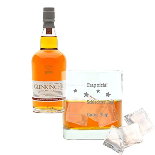 Glenkinchie Whiskey - Juego de 2 Botes de Whisky, 12 años/años, de una Sola Vez, para Whisky, escocés, Alcohol, de Alcohol, 43%, 200 ml, 605317, Regalo para el día del Padre, con Cristal Grabado