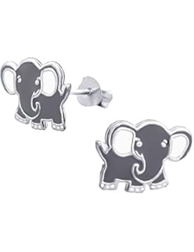 Laimons Kids Kinder-Ohrstecker Kinderschmuck Elefant Grau Sterling Silber 925