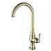Produktbild Küchen-Mischbatterie GQLB Spüle Armaturen Waschbecken Wasserhahn Style Gold massiv Messing warmes und kaltes Wasser Waschbecken tippen