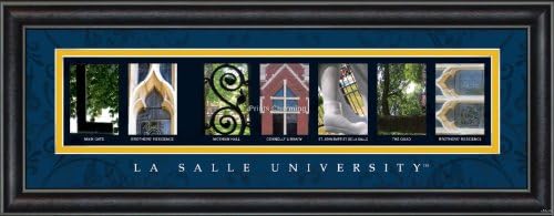 Prints Charming Letter Art Framed Print, La Salle University-La Salle, Bold Color Border
