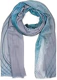 Kein kratzen styleBREAKER Damen Schal mit Streifen Struktur Muster Print und Fransen, Tuch 01016180, Farbe:Grau-Petrol
