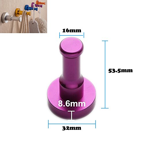 Dproptel 7 Stücke Rainbow Wandhaken zum Aufhängen Färbig Wand Motiert Handtuchhaken Kleiderhaken aus Space Aluminium für Küche, Bad, Schlafzimmer und Büro - 4