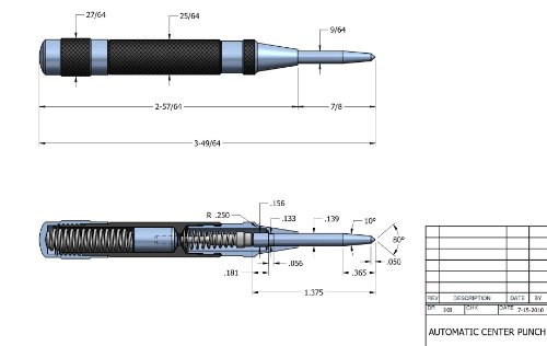 Starrett Automatikkörner mit justierbarer Schlagkraft, Länge 100 mm, Durchmesser 11 mm 18AA - 2