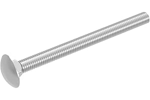 SECCARO Vis de carrosserie M8 x 100 mm, acier inoxydable V2A A2, DIN 603 / ISO 8677, tête ronde plate avec collet carré, filetage complet, lot de 20 pièces