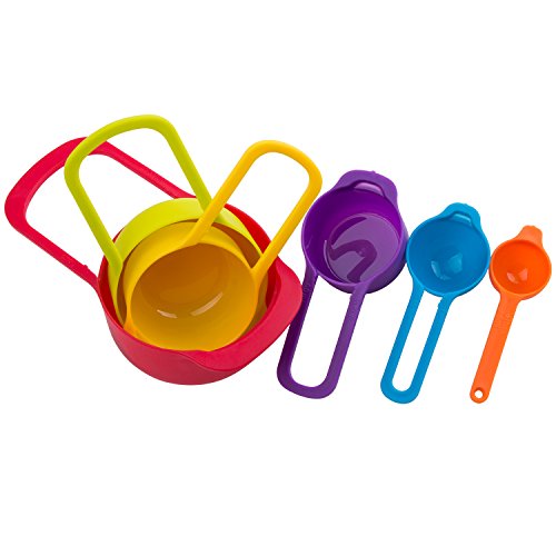 ZeWoo Messlöffel Messbecher Set, Kunststoff Löffel, 6 Stück (Farbe + Größe) - 5