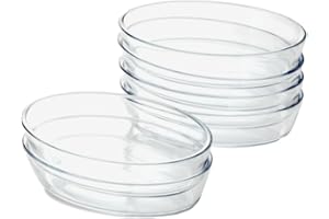 UIBFCWN Set di 6 Piatti da Forno in Vetro, Set di Piatti per Lasagne, Piatti per Lasagne da Forno, Teglia Ovale in Vetro, 20,7 x 13,7 x 4,7cm, 0.7L