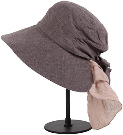 Bella Cap Summer Lady Foldable Leisure Travel Cap Sun Hat Wide Eaves Hat,Brown-57cm