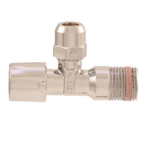 Preisvergleich Produktbild Sanifri 470010468 Eckventil selbstdichtend 2er Set, Messing poliert-verchromt mit Verlängerung und Schubrosette. Quetschverschraubung 3 / 8 Zoll, Anschluß 3 / 8 Zoll