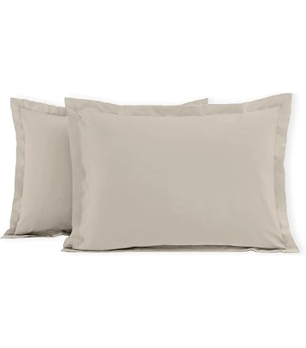 HOME LINGE PASSION Lot De 2 Taies D'Oreiller 63 x 63 cm Finition Oxford