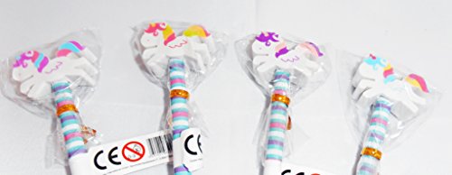 8x Einhorn Bleistift + Radiergummi, regenbogenfarben, Unicorn, Mitgebsel zur Mädchenparty - 2
